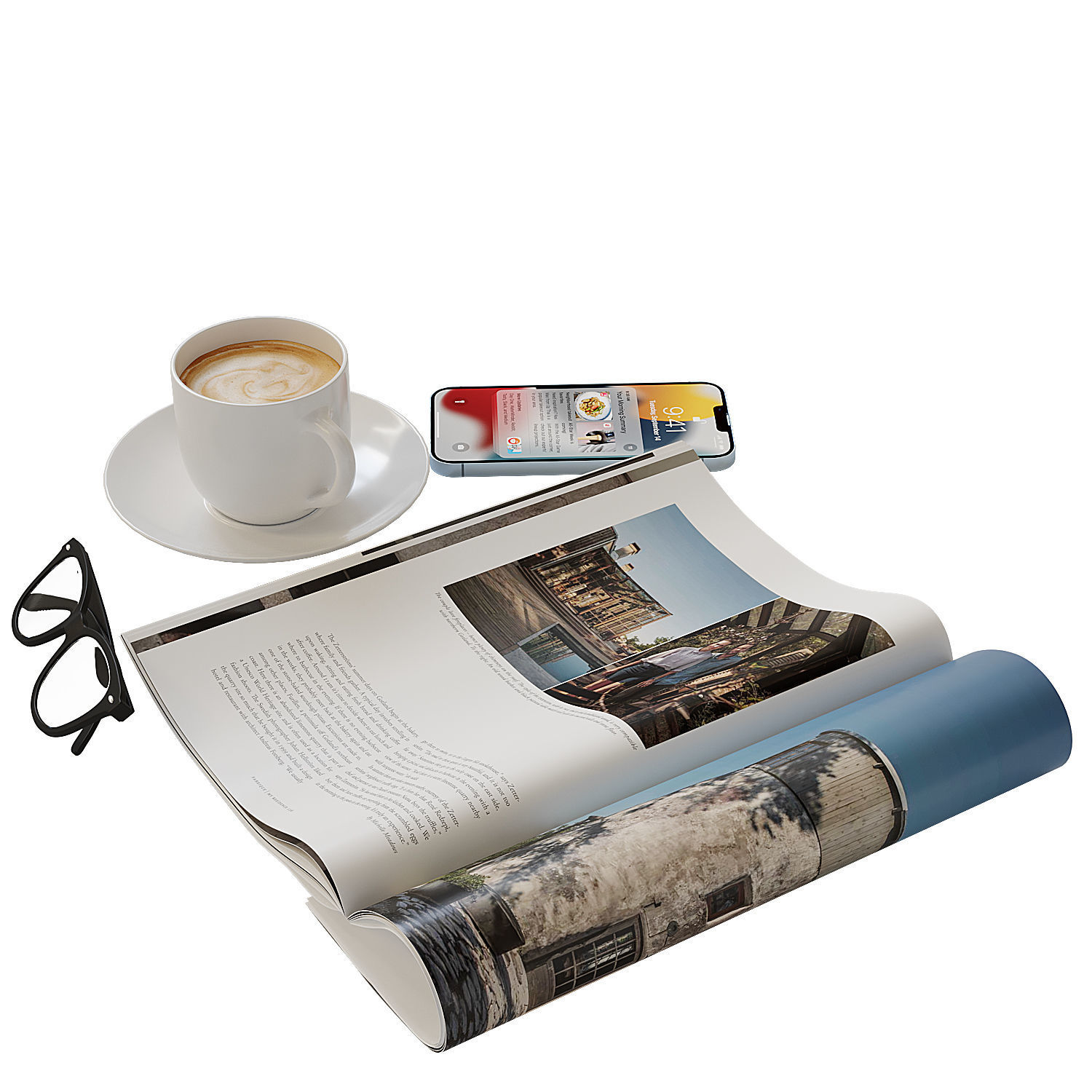 Decorative coffee table set 2 3D model_5