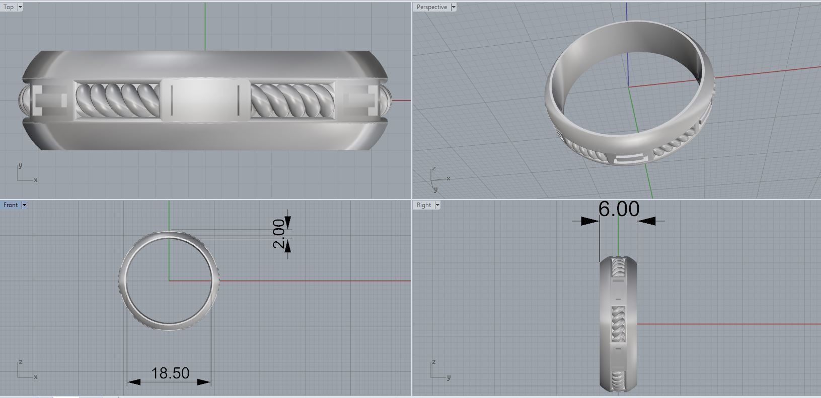 Ring ring gold 3D print model_2
