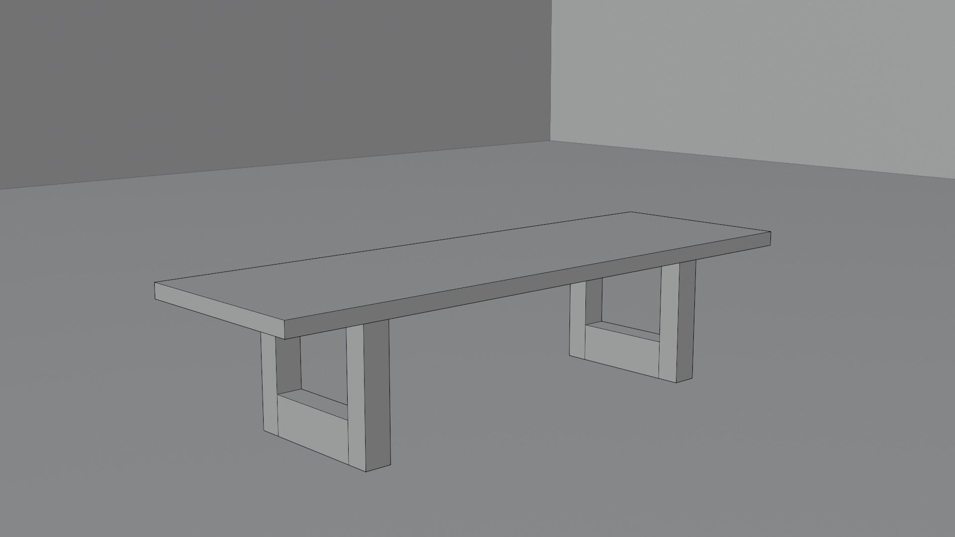 The Dining Table Low-poly 3D model_1