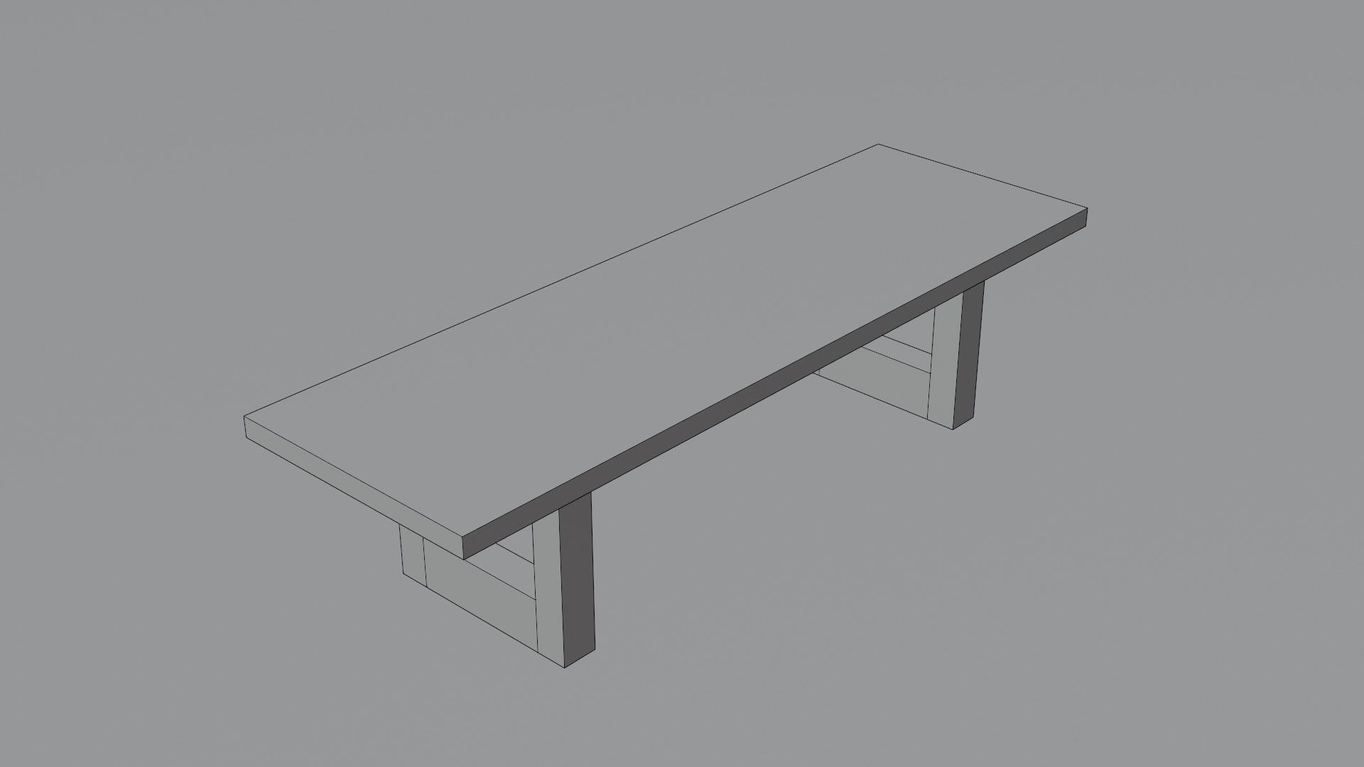 The Dining Table Low-poly 3D model_5