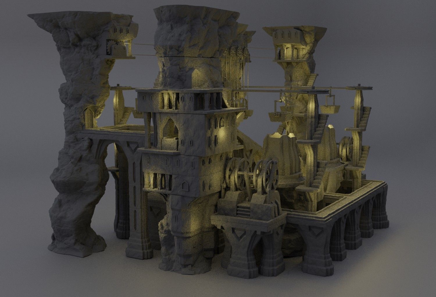 Modular Dwarf Mine Tabletop Terrain 28 MM 3D print model_4