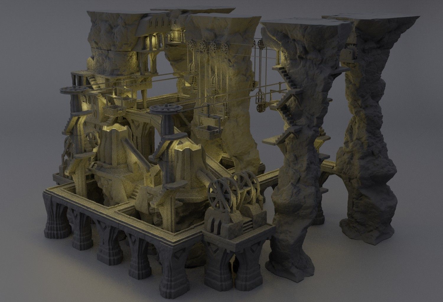 Modular Dwarf Mine Tabletop Terrain 28 MM 3D print model_2