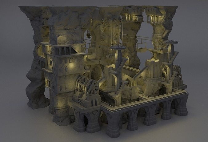 Modular Dwarf Mine Tabletop Terrain 28 MM 3D print model