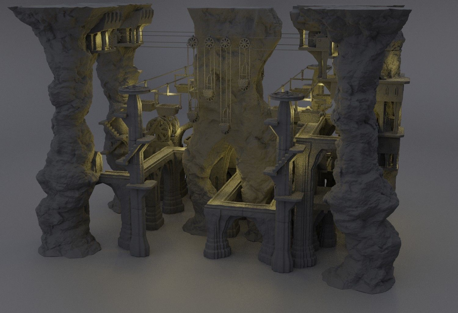 Modular Dwarf Mine Tabletop Terrain 28 MM 3D print model_3