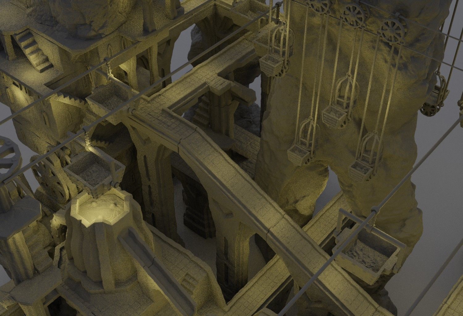 Modular Dwarf Mine Tabletop Terrain 28 MM 3D print model_7