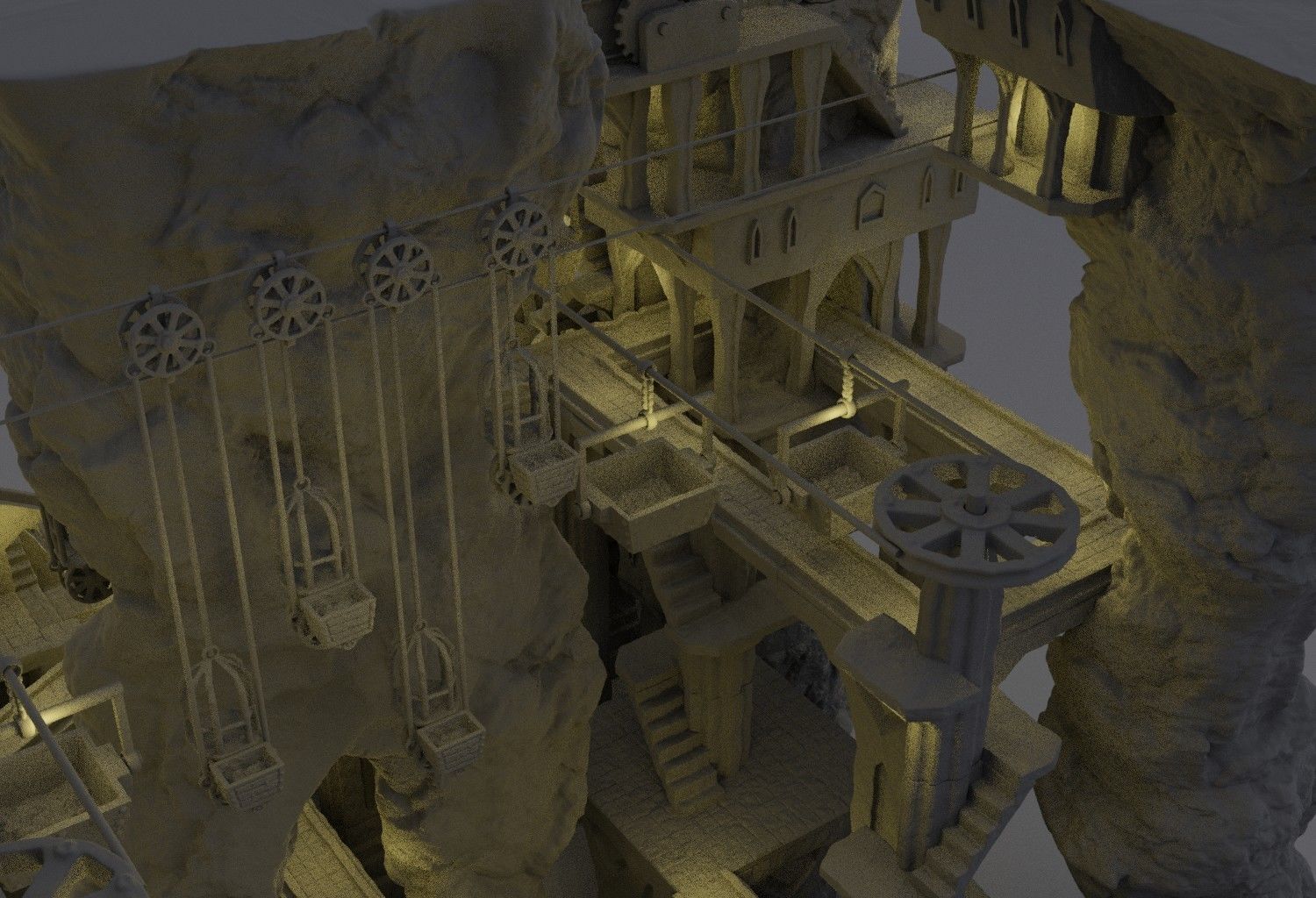 Modular Dwarf Mine Tabletop Terrain 28 MM 3D print model_6