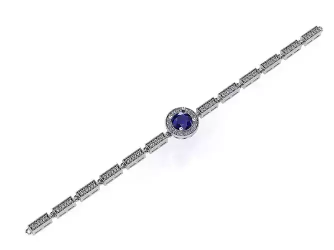 Round Halo Diamond Bracelet 0194