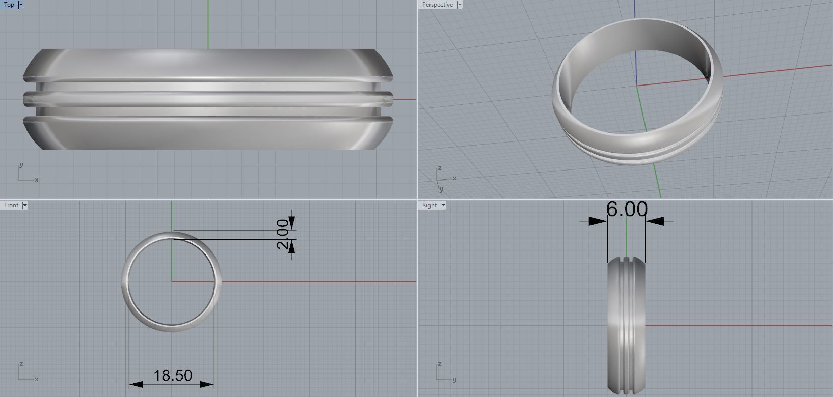 Ring ring gold wedding 3D print model_2