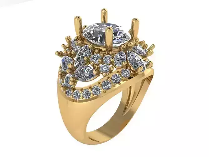 Oval stone arabic style ring 547