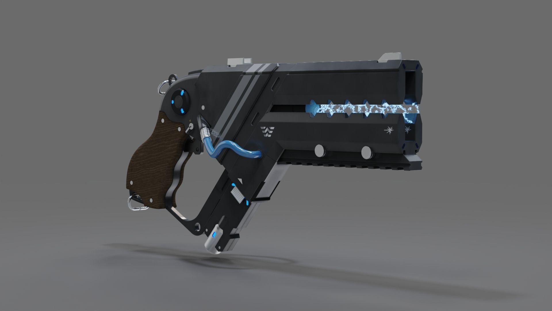 Plasma futuristic gun 3D model_2