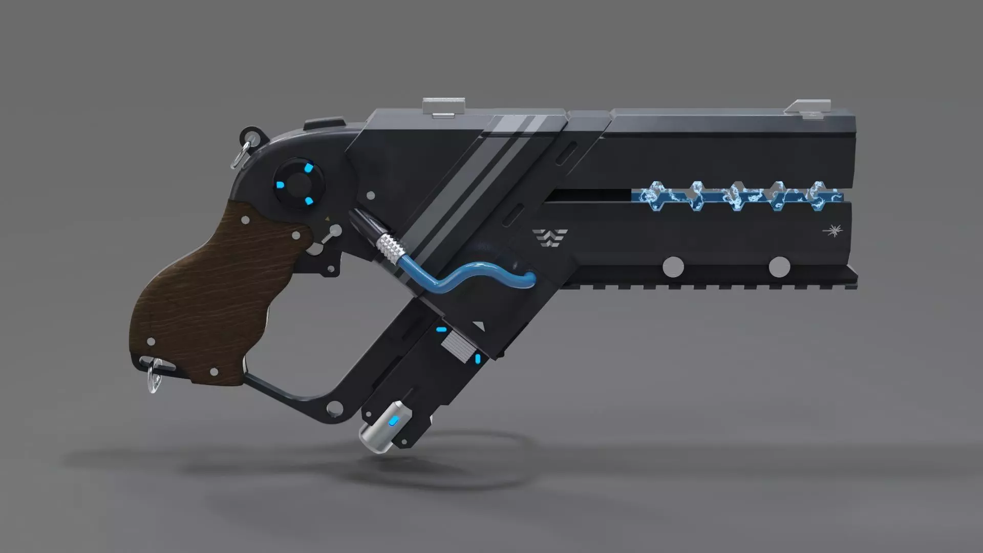 Plasma futuristic gun 3D model_0