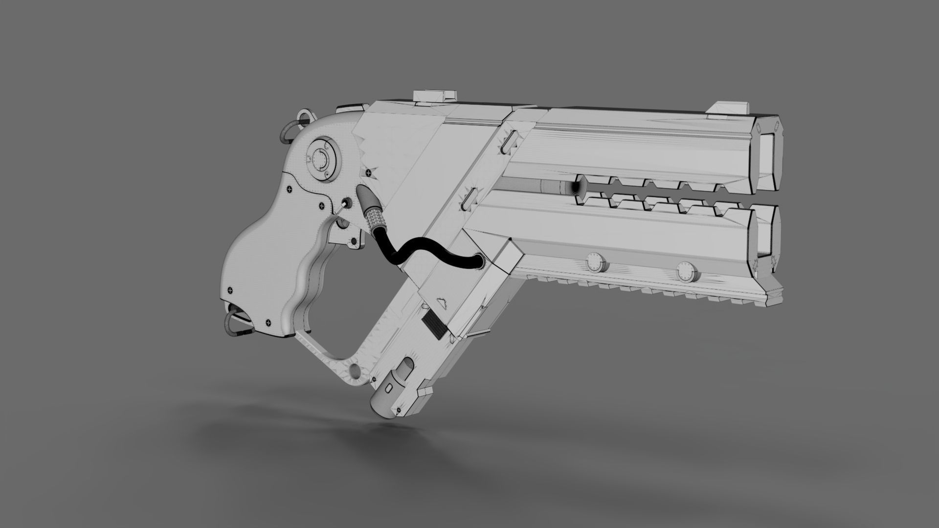 Plasma futuristic gun 3D model_1