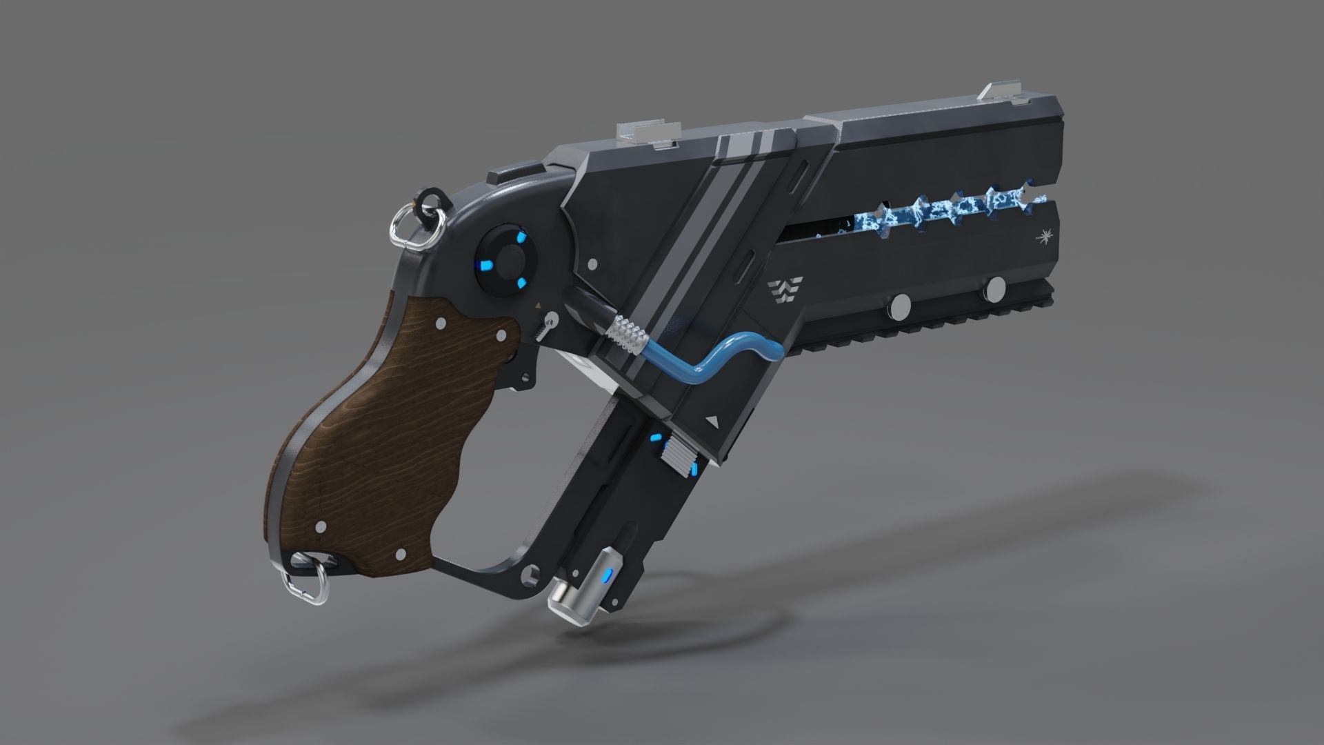 Plasma futuristic gun 3D model_3