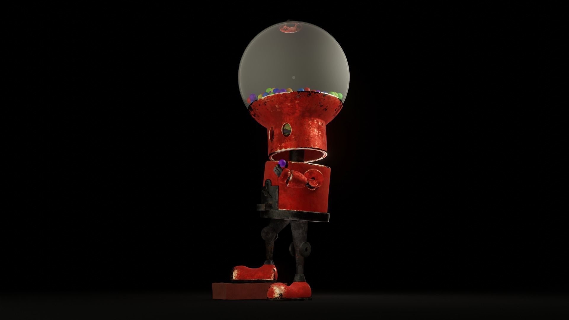 Robot gum Low-poly 3D model_5