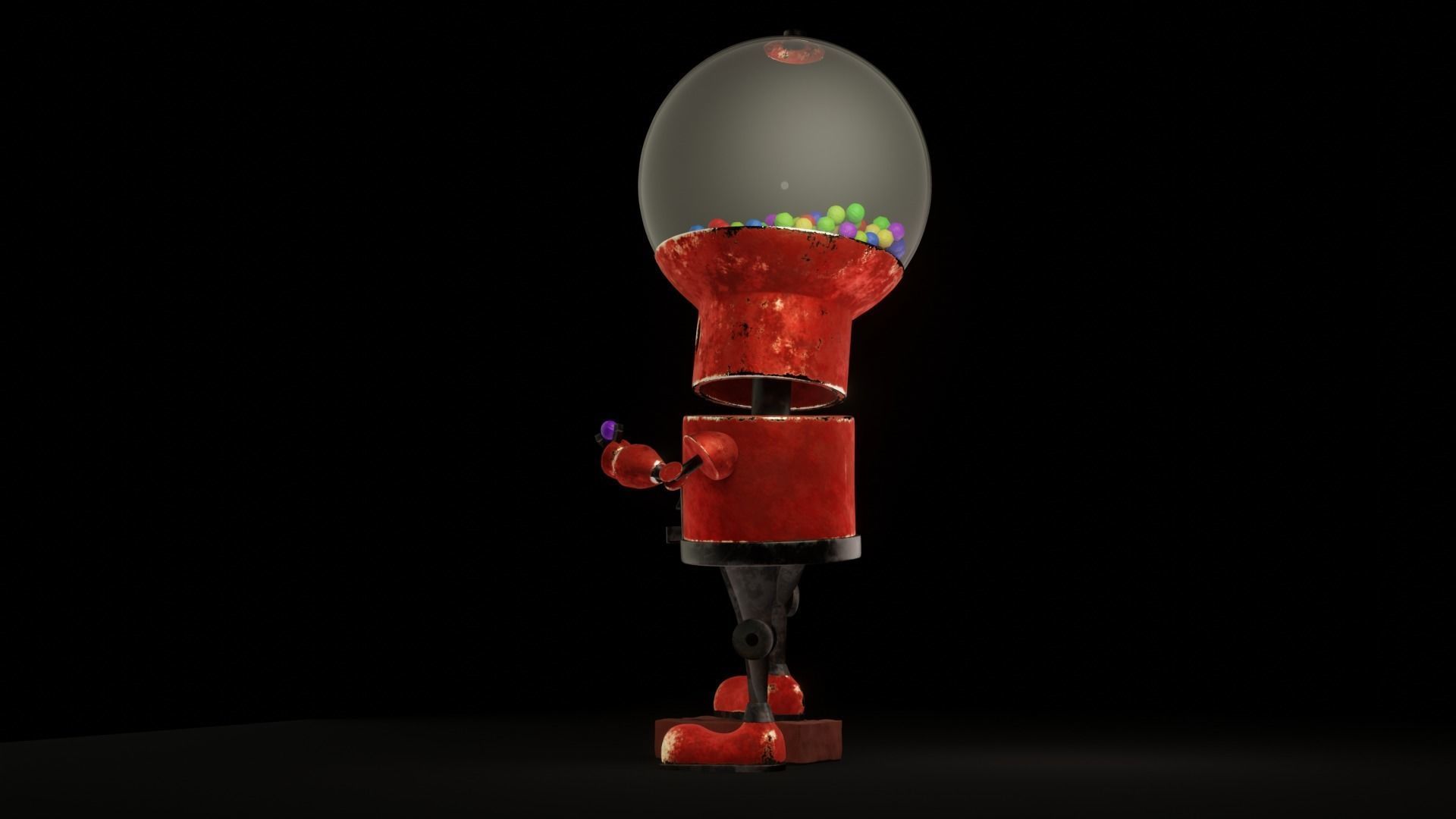 Robot gum Low-poly 3D model_4