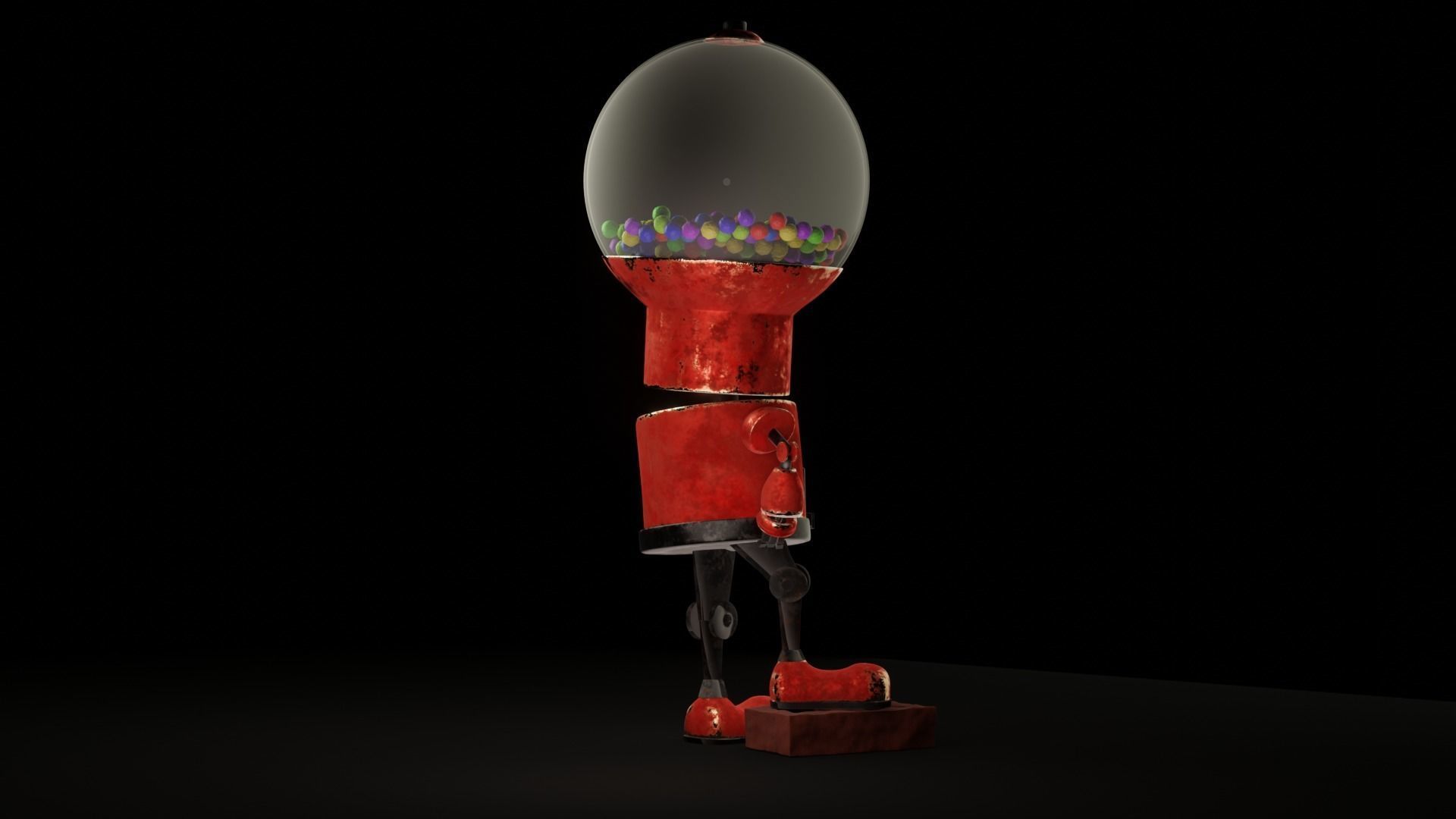 Robot gum Low-poly 3D model_2