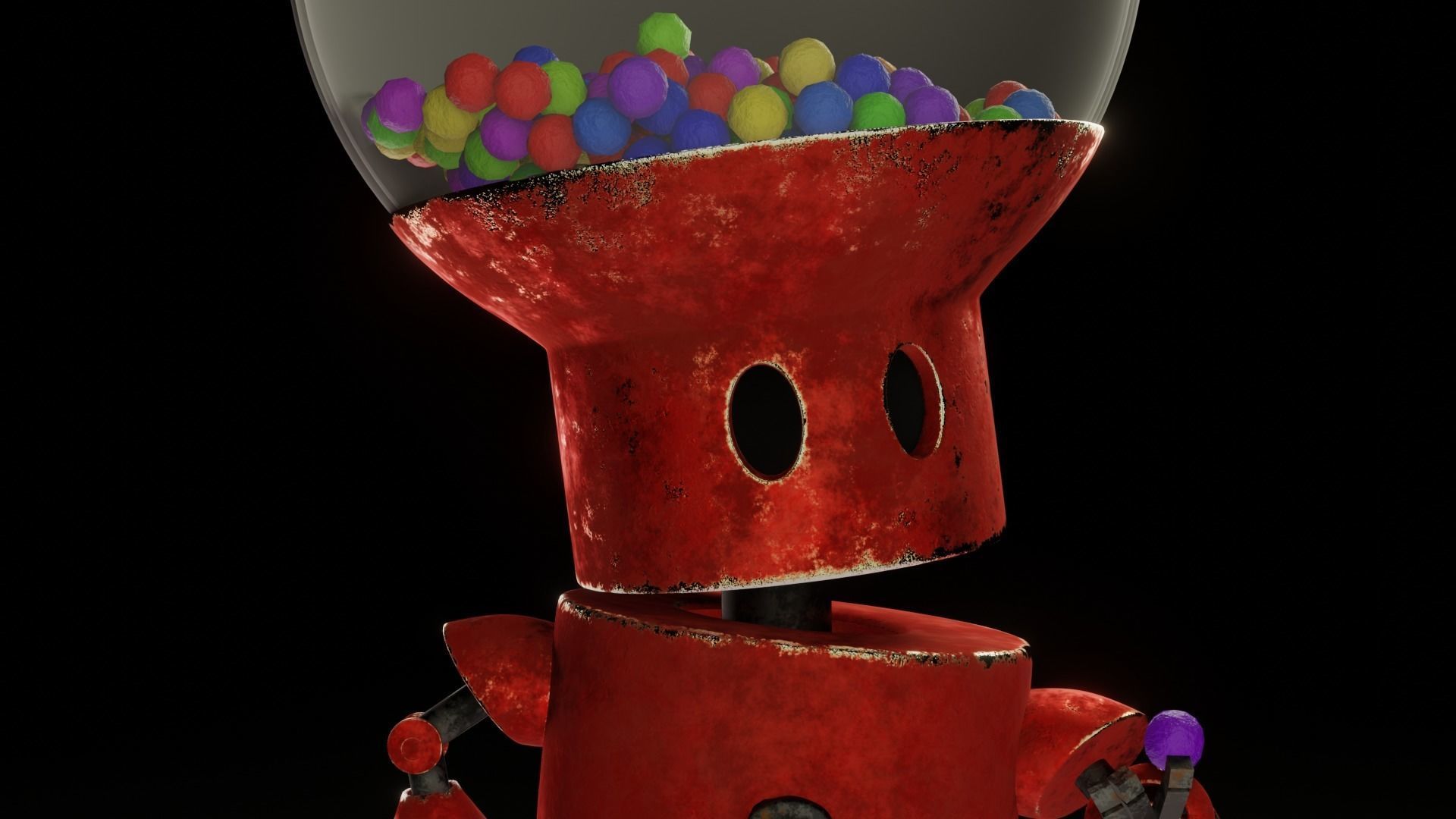 Robot gum Low-poly 3D model_10