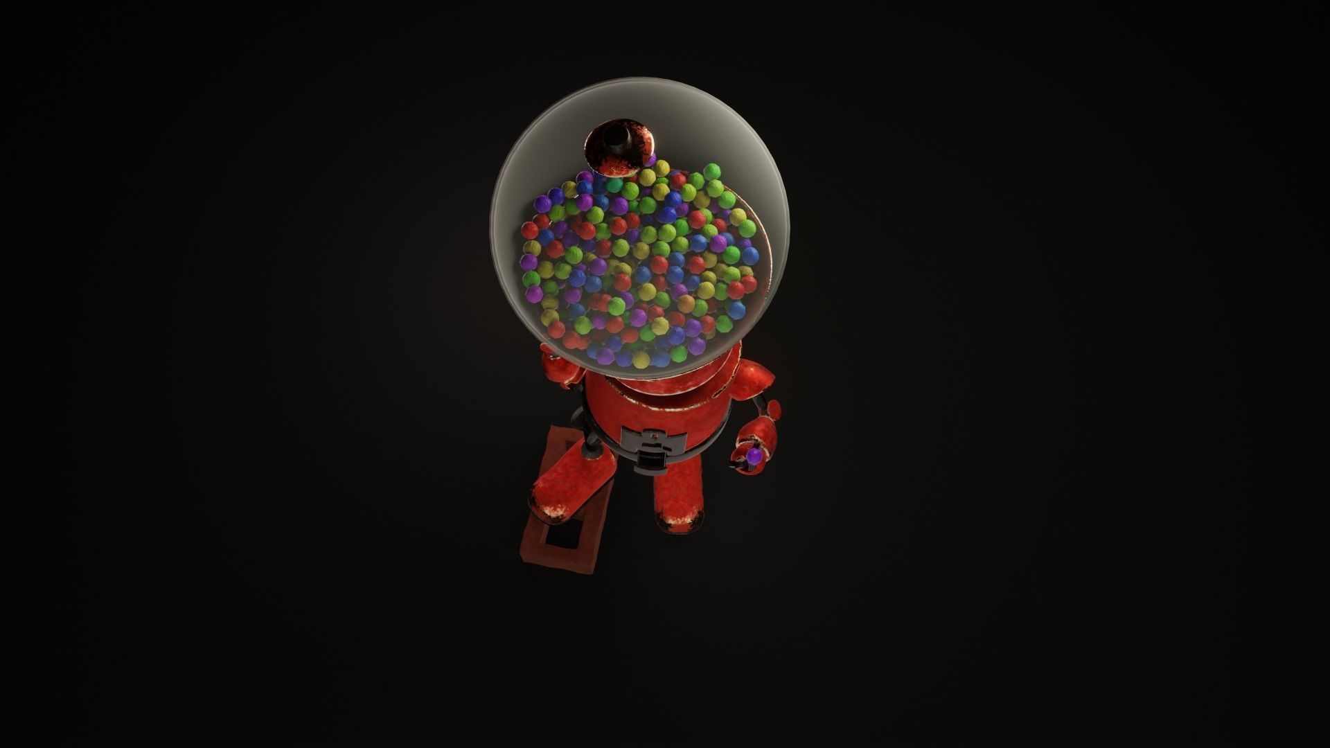 Robot gum Low-poly 3D model_8