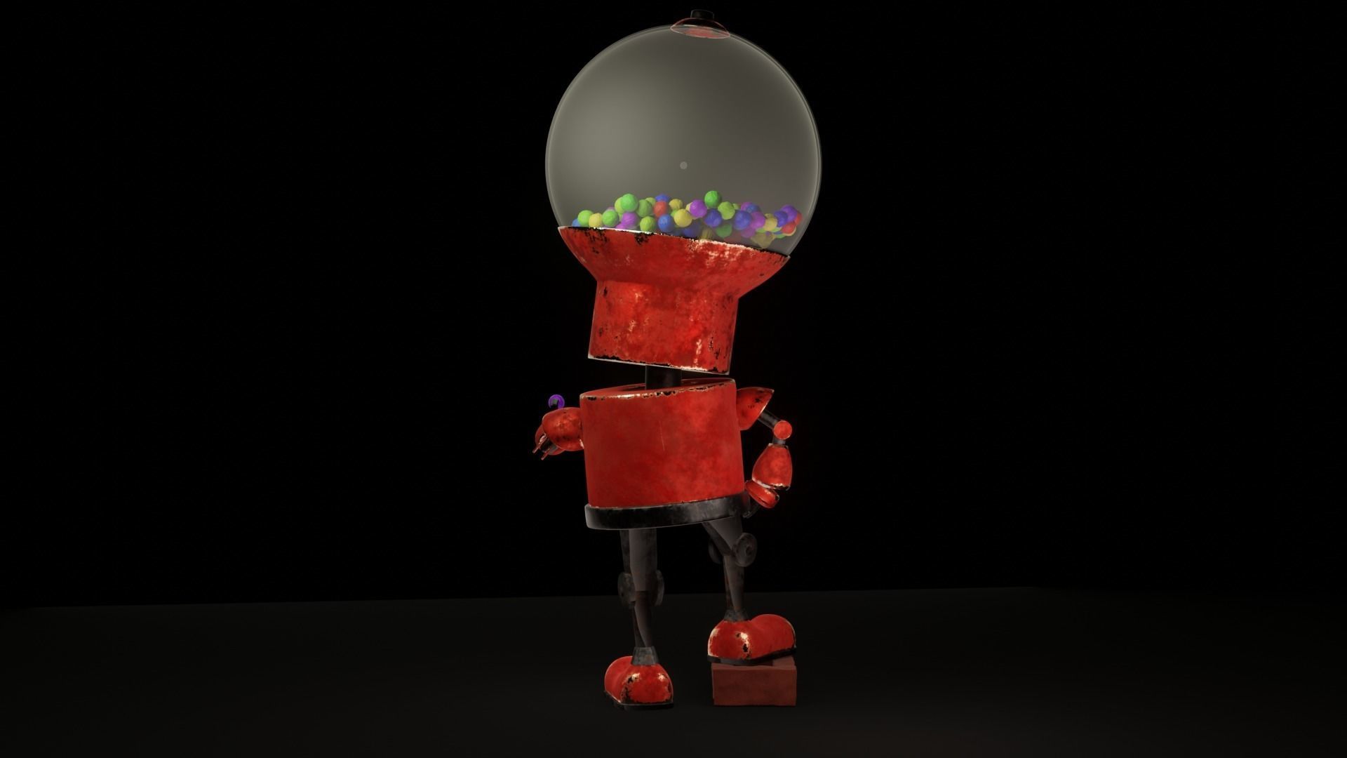 Robot gum Low-poly 3D model_3
