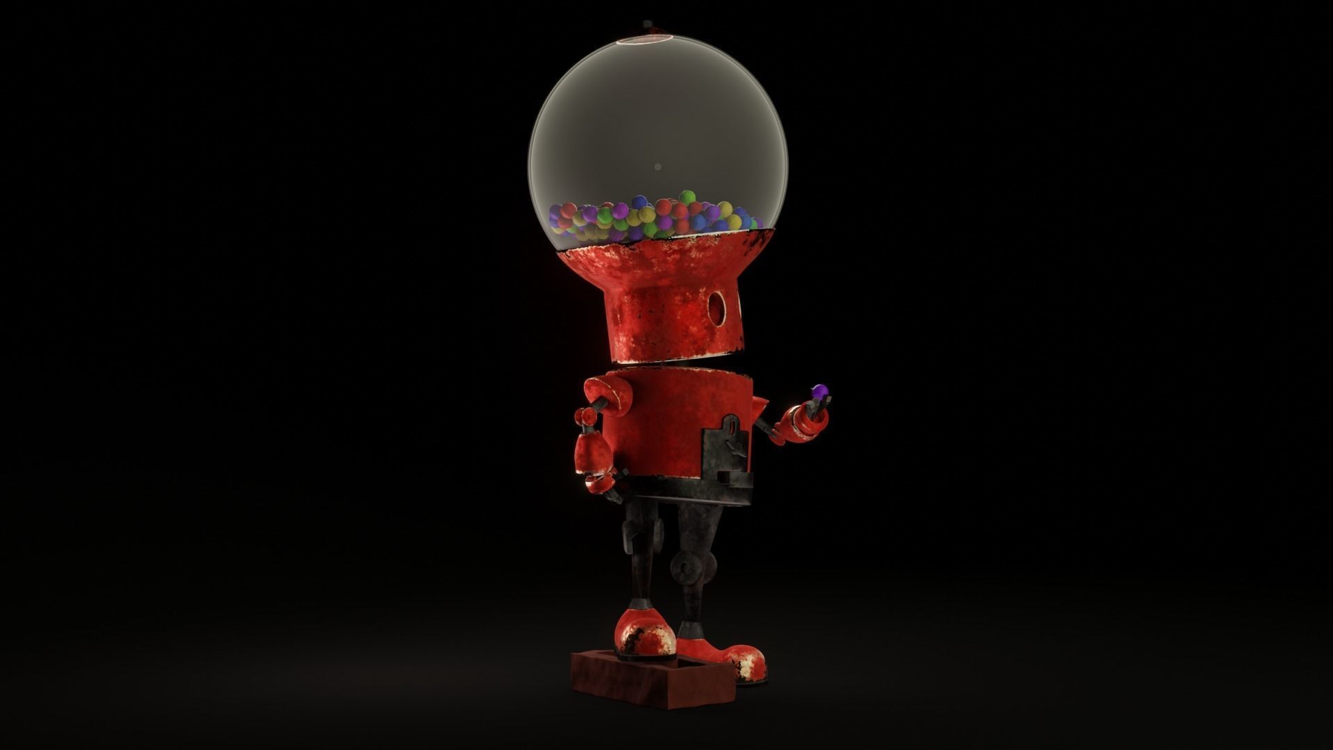 Robot gum Low-poly 3D model_1