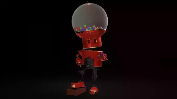 Robot gum Low-poly 3D model