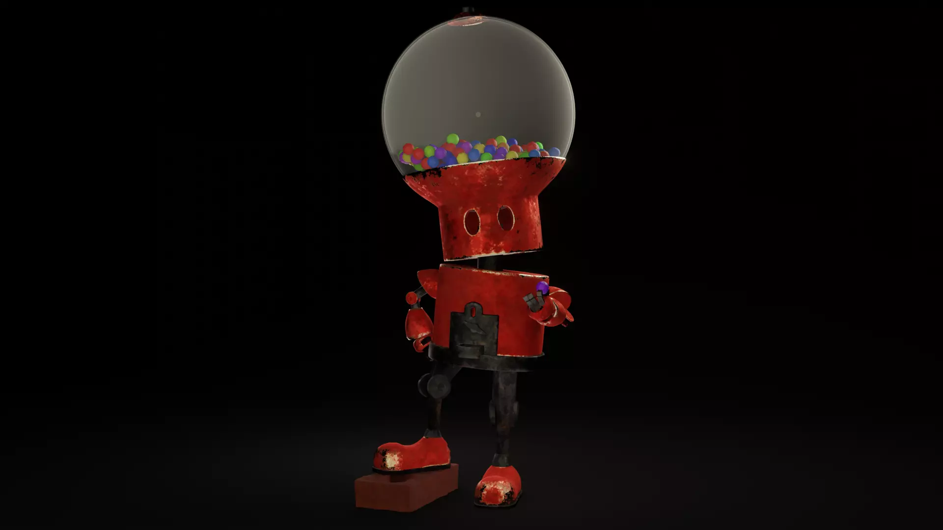 Robot gum Low-poly 3D model_0