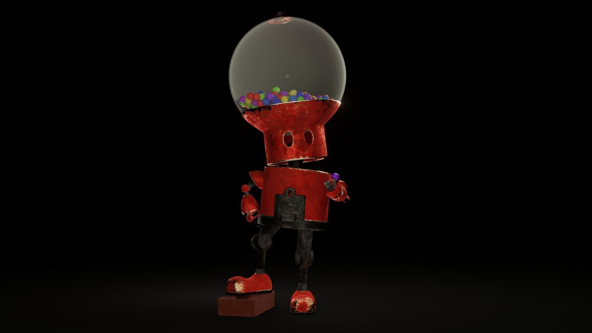 Robot gum Low-poly 3D model_6