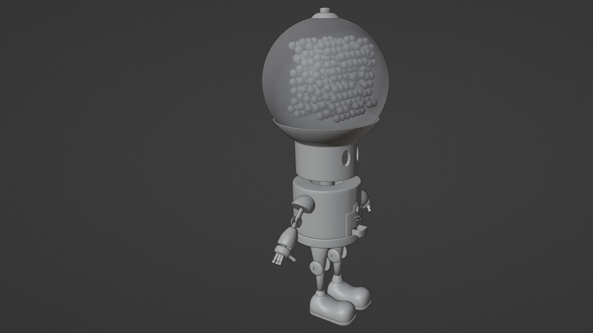 Robot gum Low-poly 3D model_15