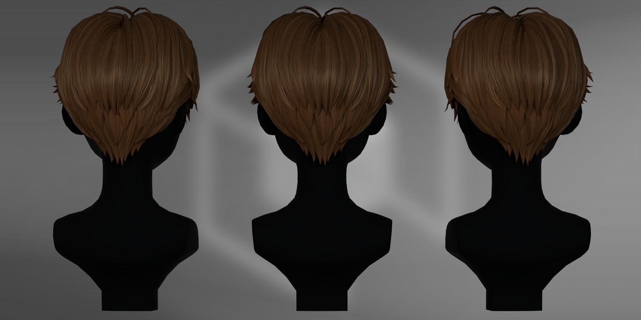 Game Hair - Stylized Male Hairstyle V2 Low-poly 3D model_3