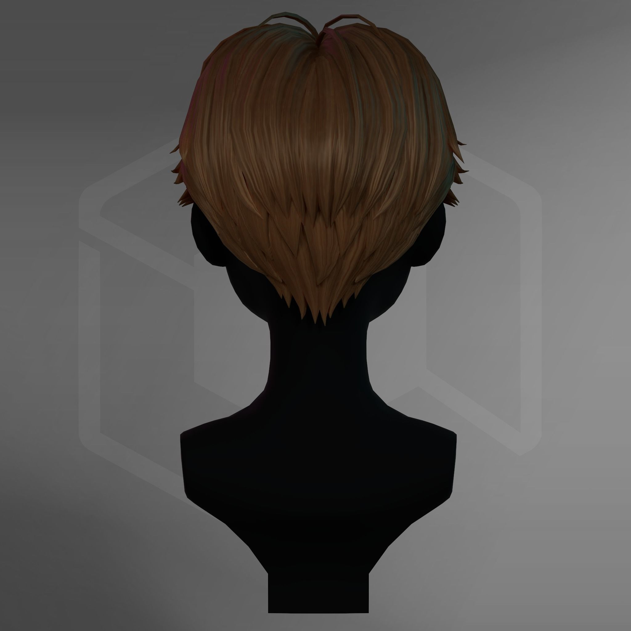 Game Hair - Stylized Male Hairstyle V2 Low-poly 3D model_7