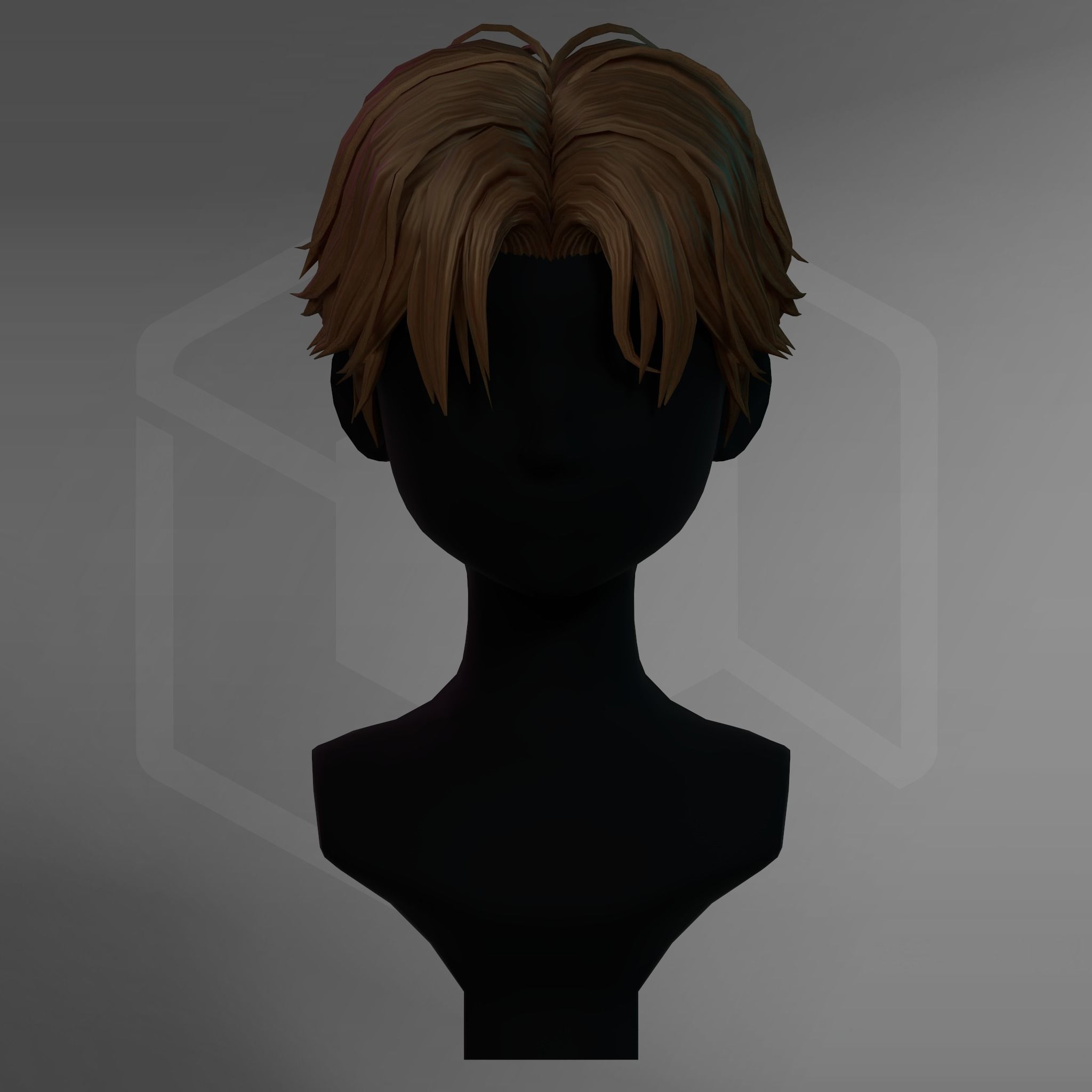 Game Hair - Stylized Male Hairstyle V2 Low-poly 3D model_6