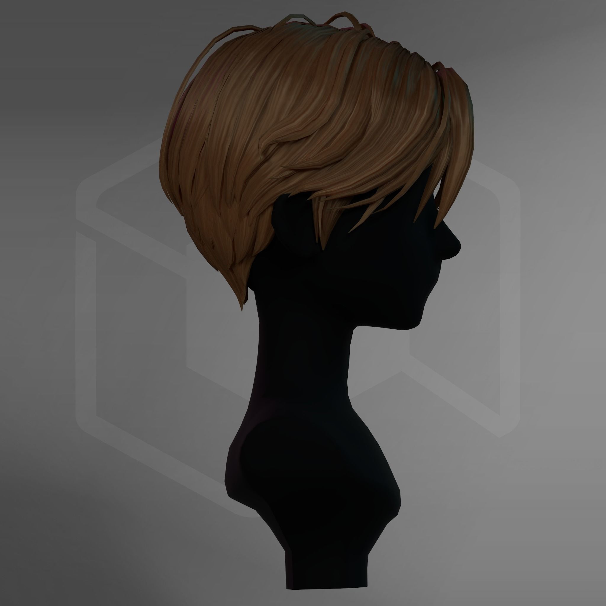 Game Hair - Stylized Male Hairstyle V2 Low-poly 3D model_8