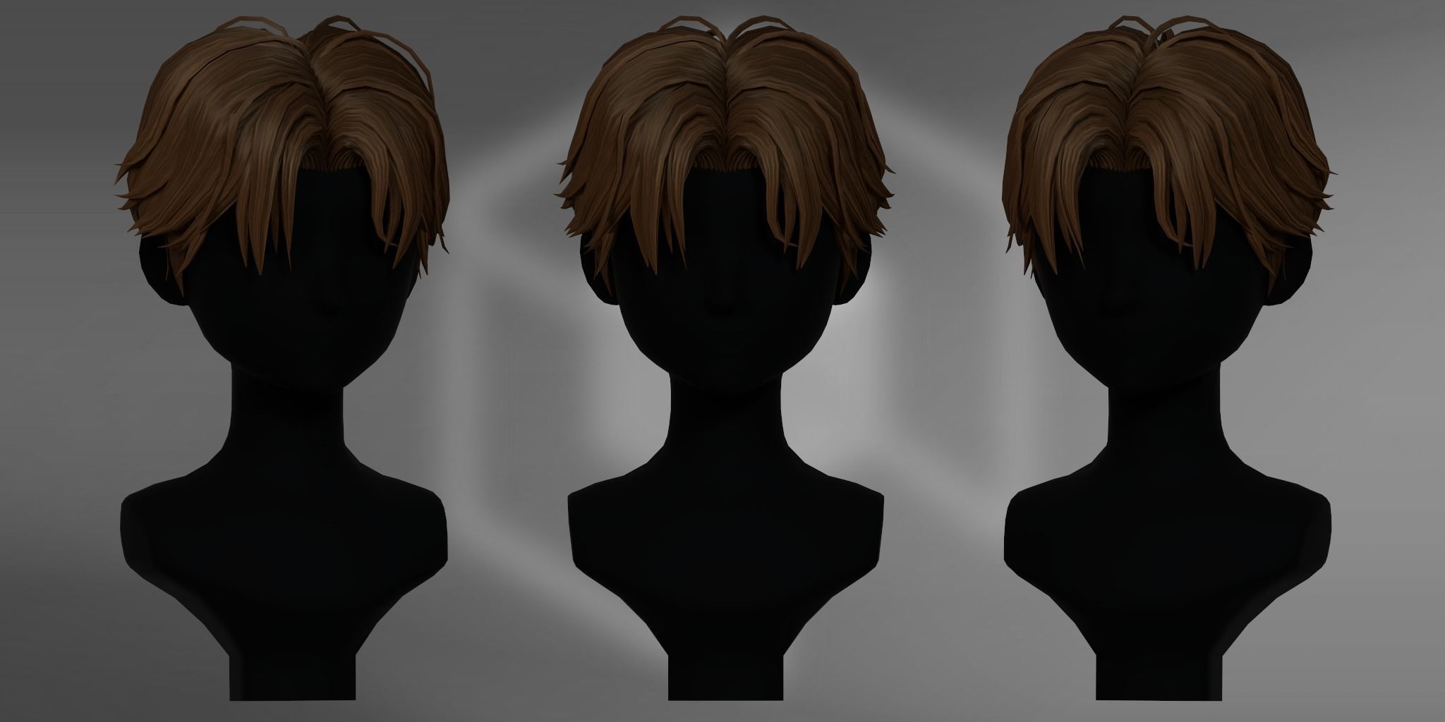 Game Hair - Stylized Male Hairstyle V2 Low-poly 3D model_2