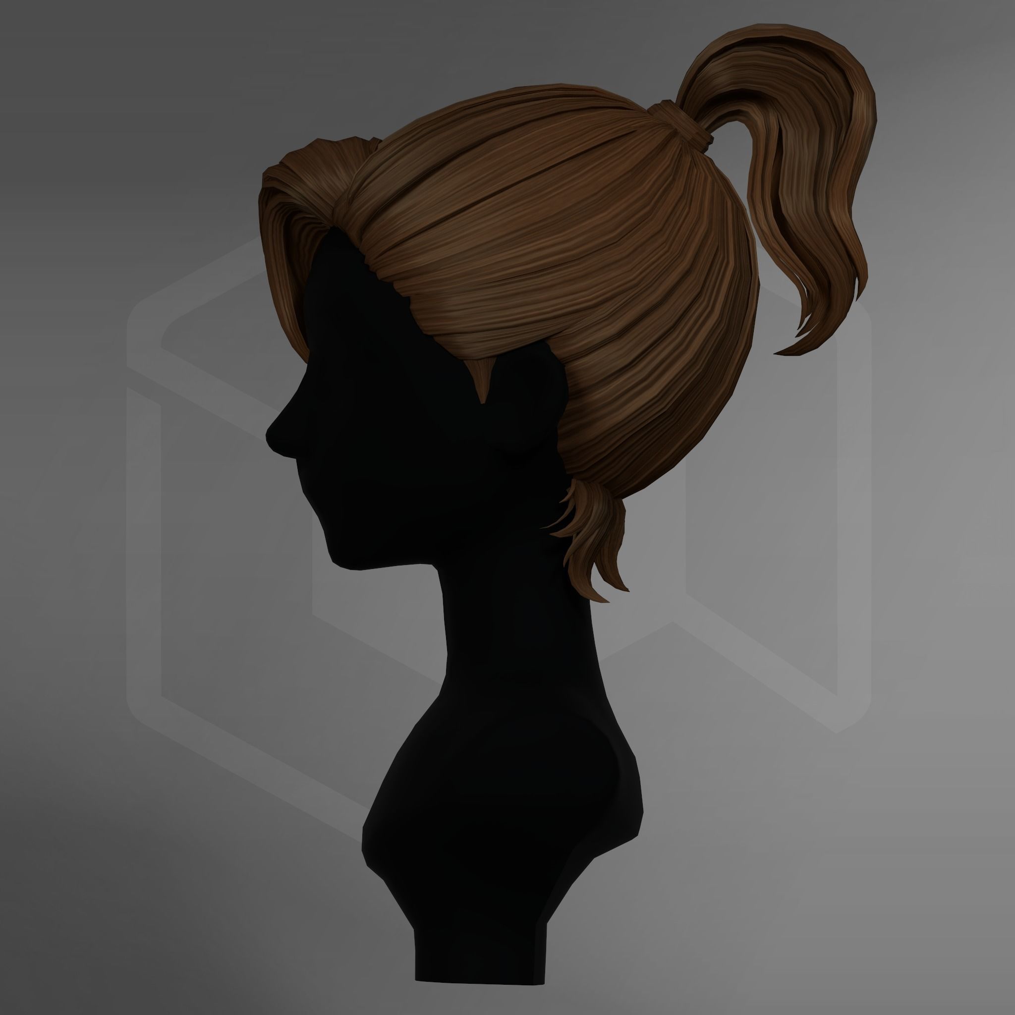 Game Hair - Stylized Male Hairstyle V4 Low-poly 3D model_9