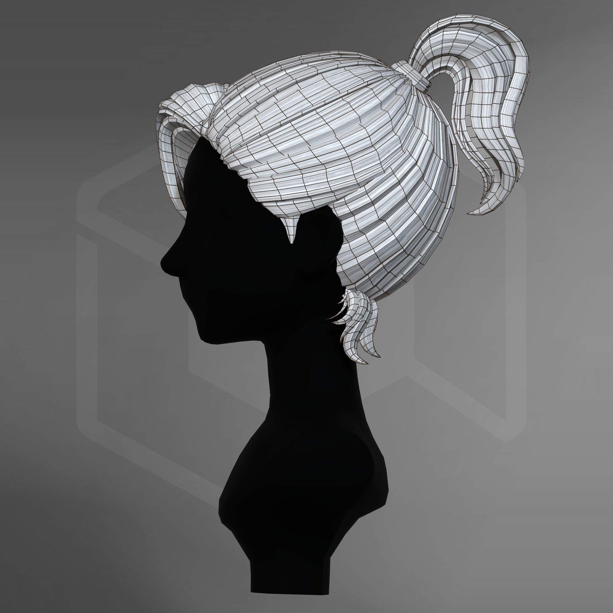 Game Hair - Stylized Male Hairstyle V4 Low-poly 3D model_13
