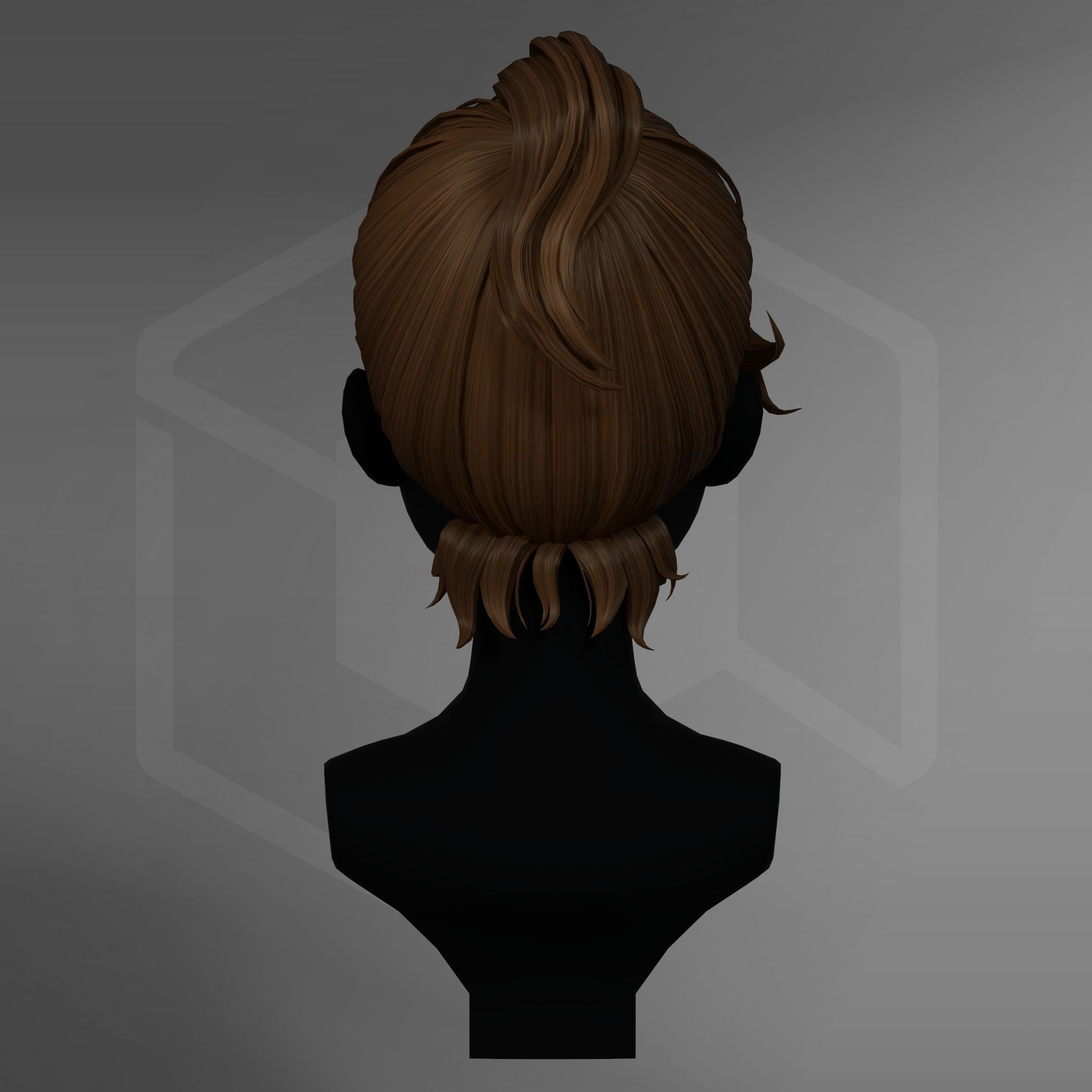 Game Hair - Stylized Male Hairstyle V4 Low-poly 3D model_7
