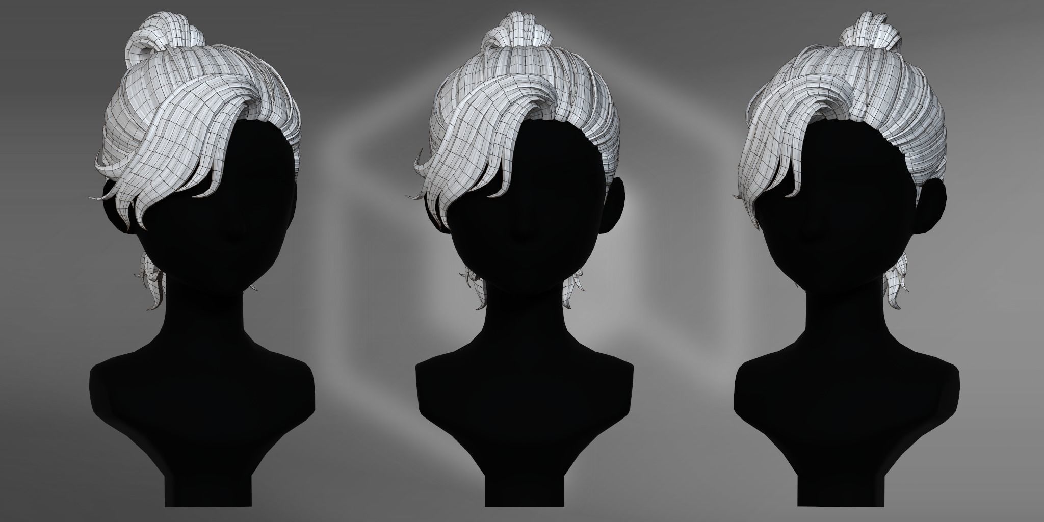Game Hair - Stylized Male Hairstyle V4 Low-poly 3D model_4