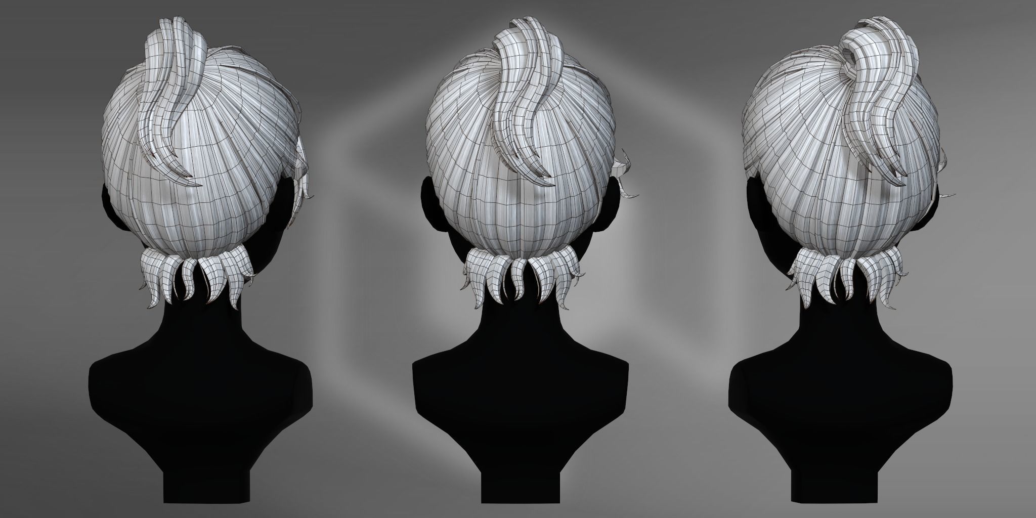Game Hair - Stylized Male Hairstyle V4 Low-poly 3D model_5