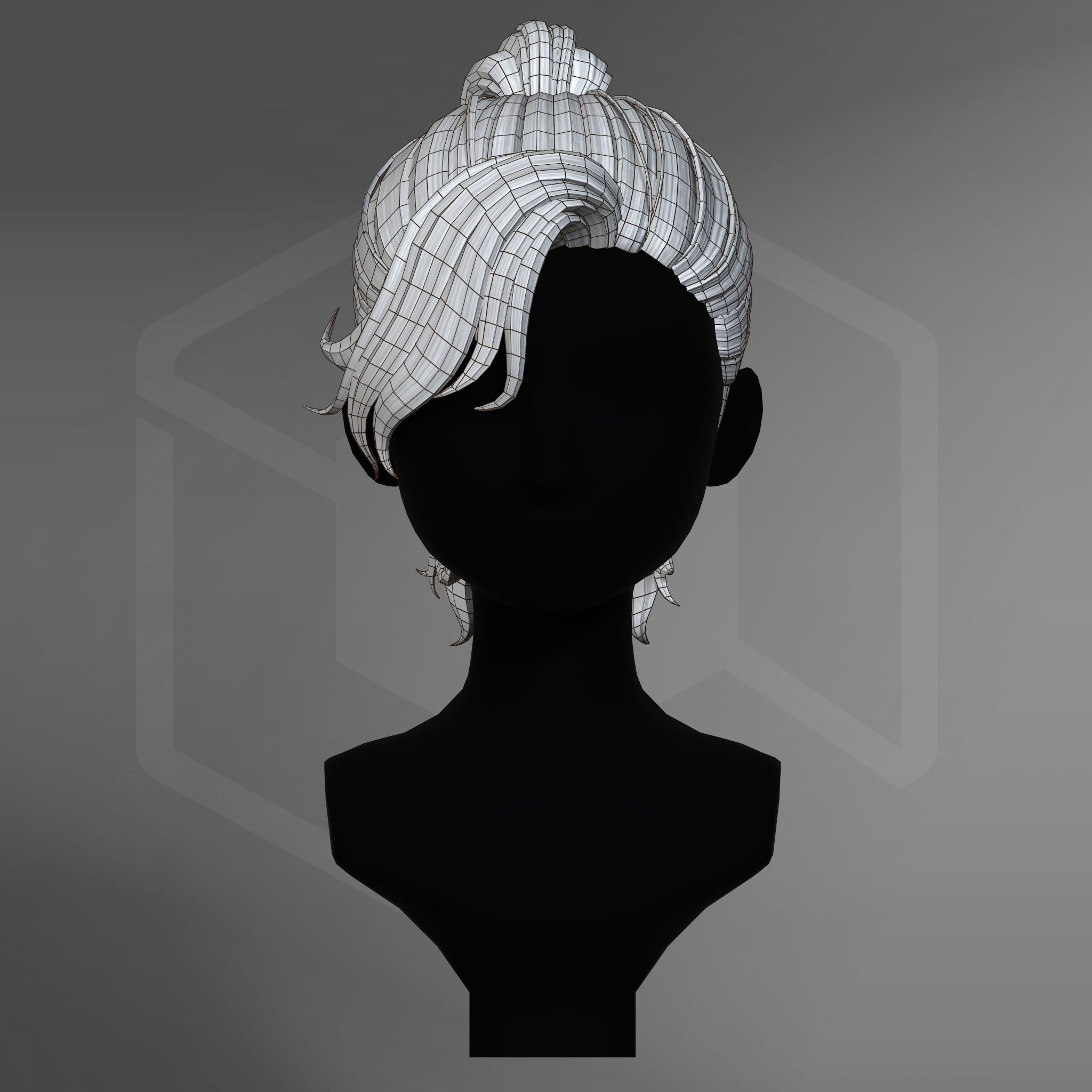 Game Hair - Stylized Male Hairstyle V4 Low-poly 3D model_11