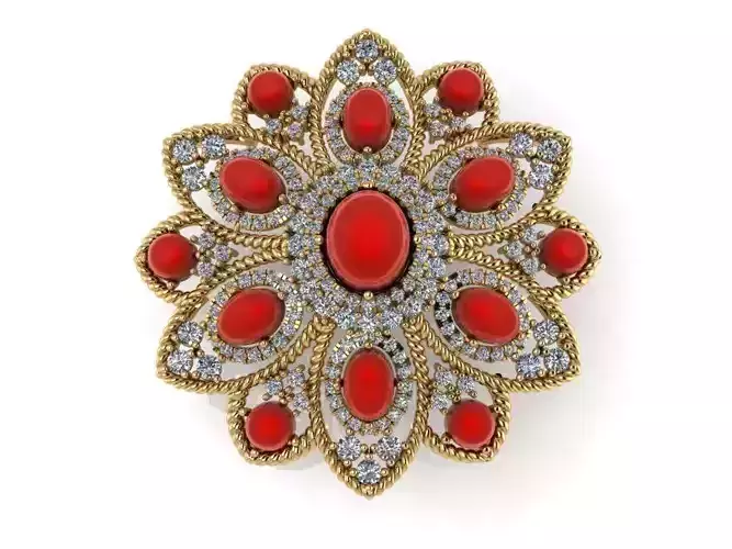 Flower Cabochon Pendant 551