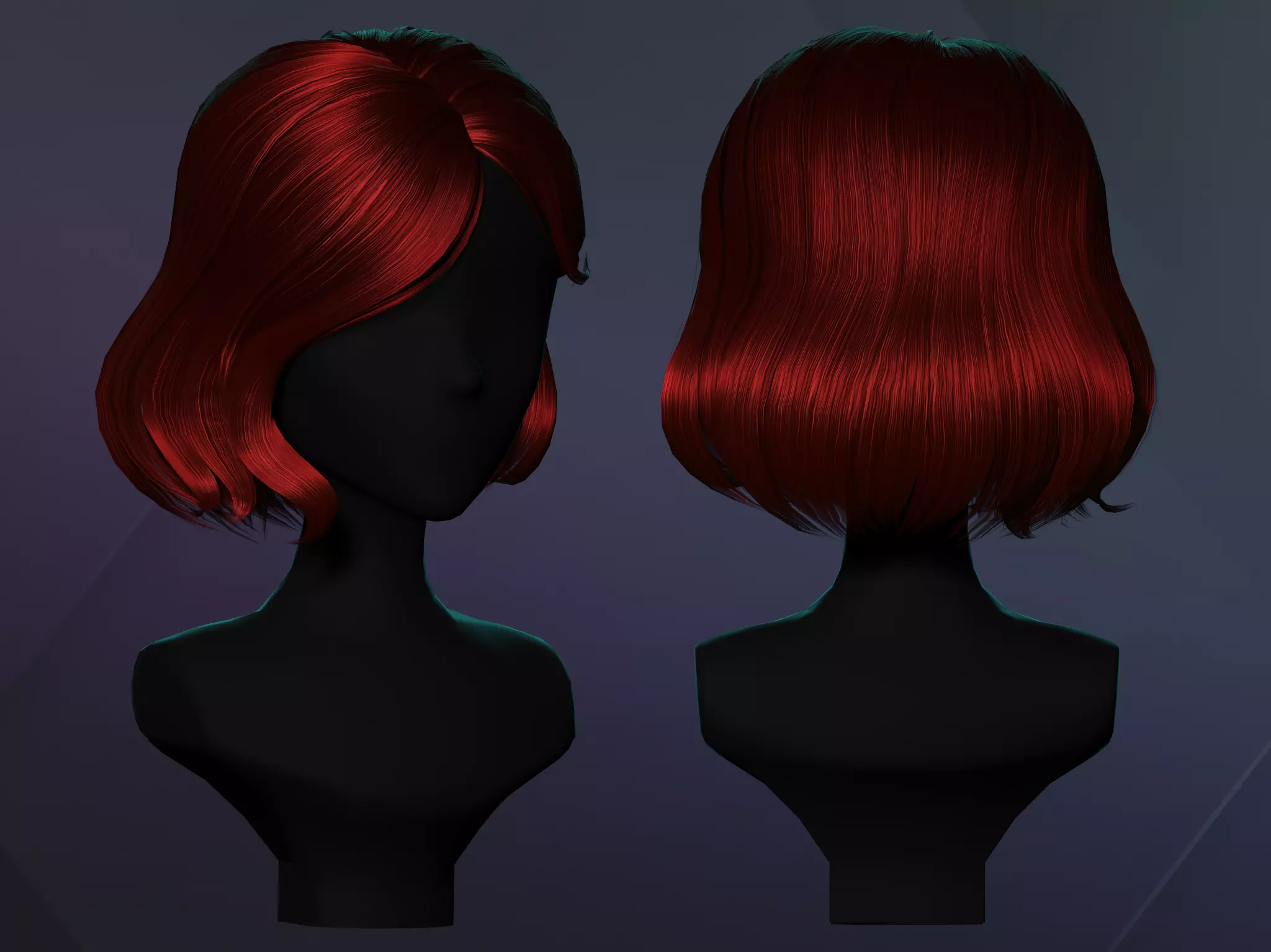 Free Stylized Female Hairstyle Free low-poly 3D model