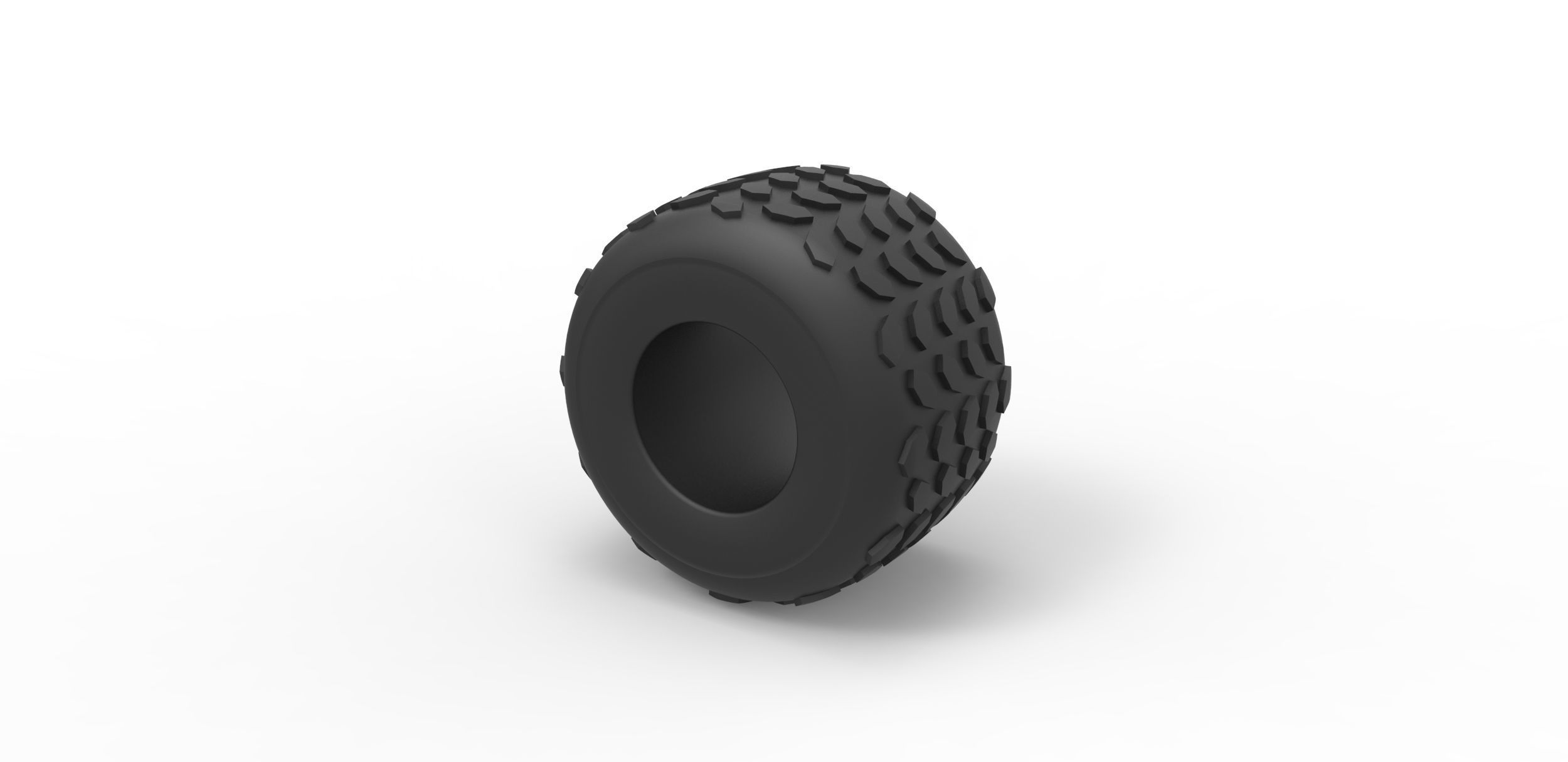 Monster Jam tire 2 Scale 1 to 25 3D print model_6