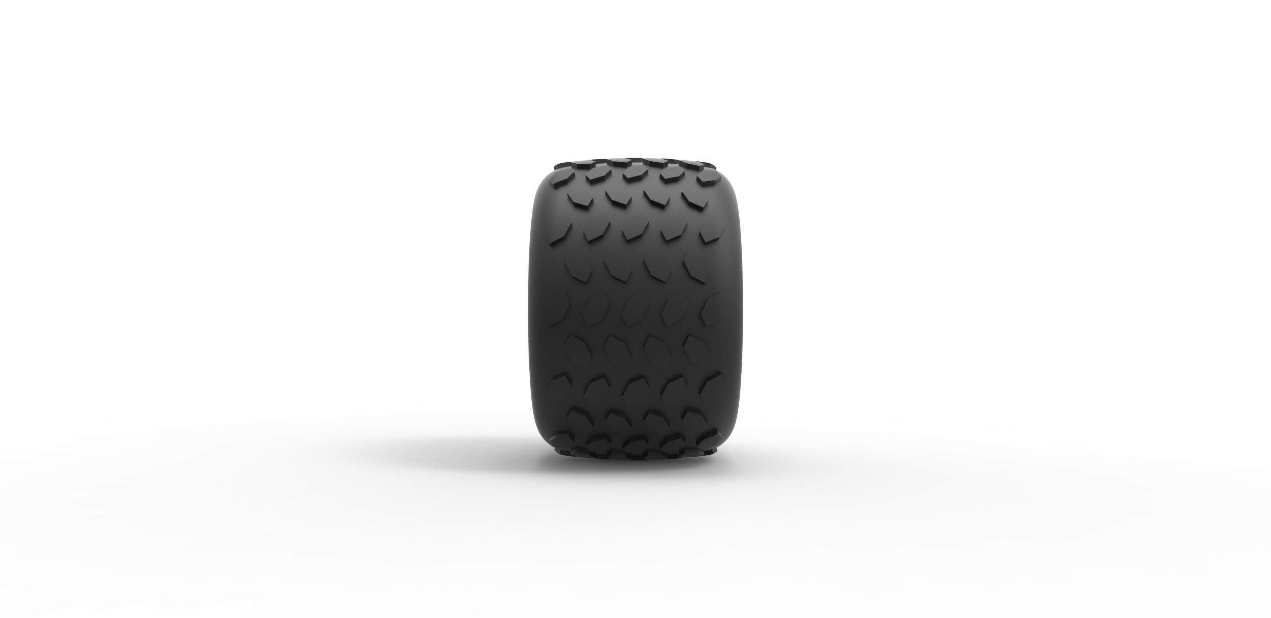 Monster Jam tire 2 Scale 1 to 25 3D print model_3