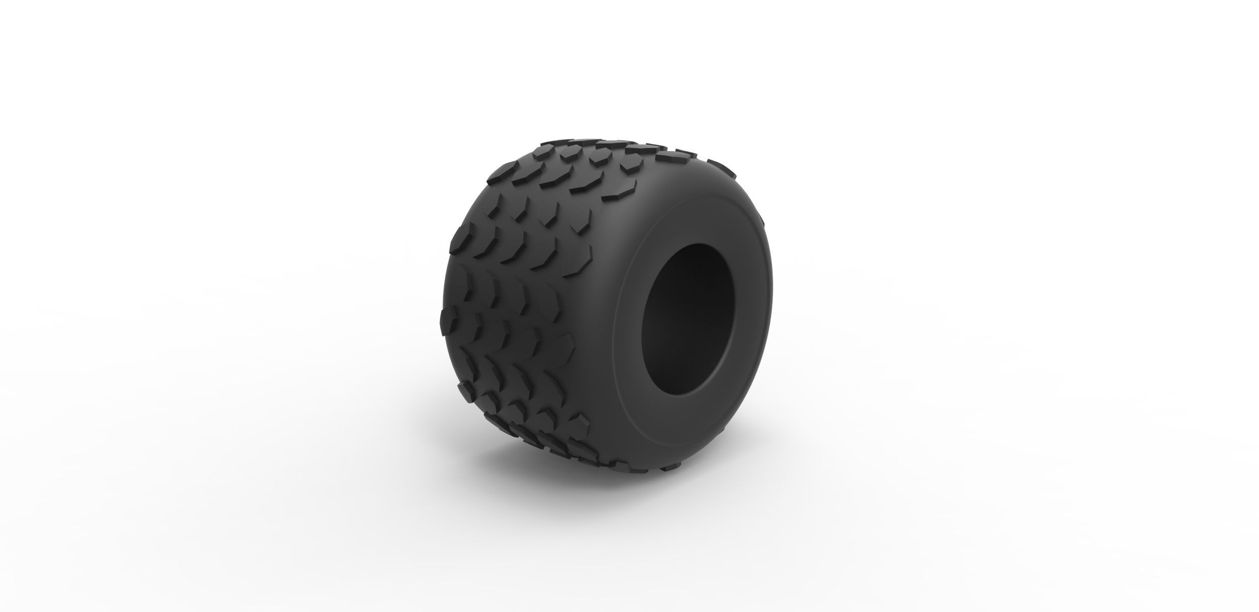 Monster Jam tire 2 Scale 1 to 25 3D print model_1
