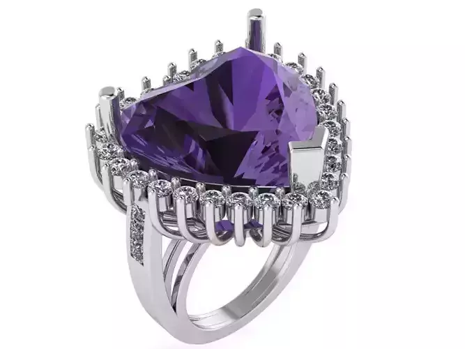 Heart Cut Cluster Ring 0204