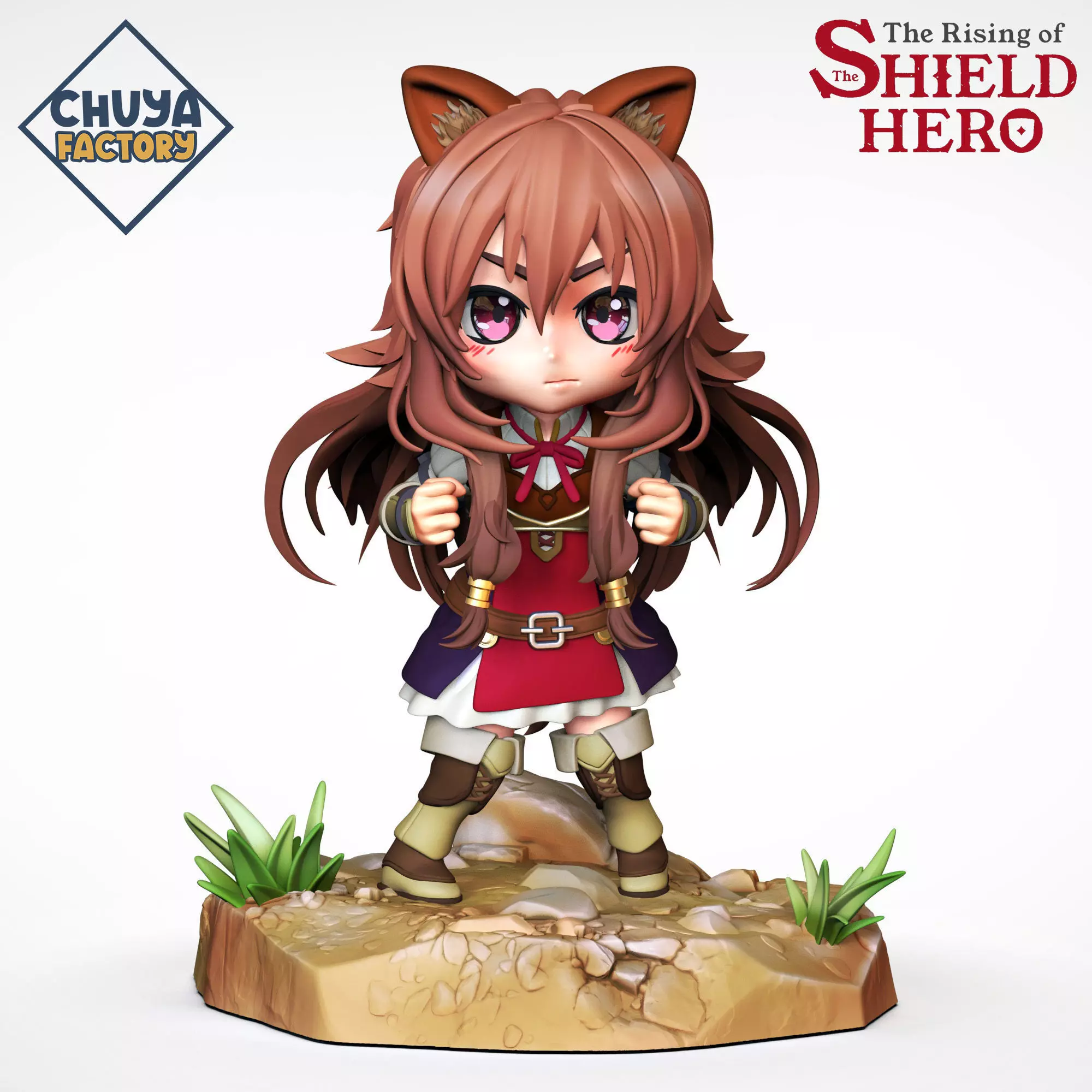 Raphtalia figurine of girl with long hair 3D print model