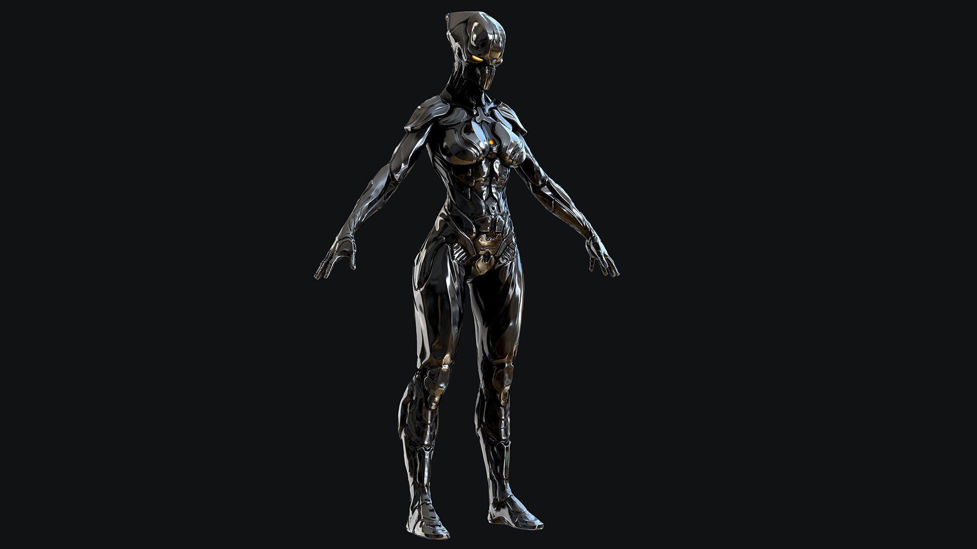 Sci-Fi Robot Low-poly 3D model_8