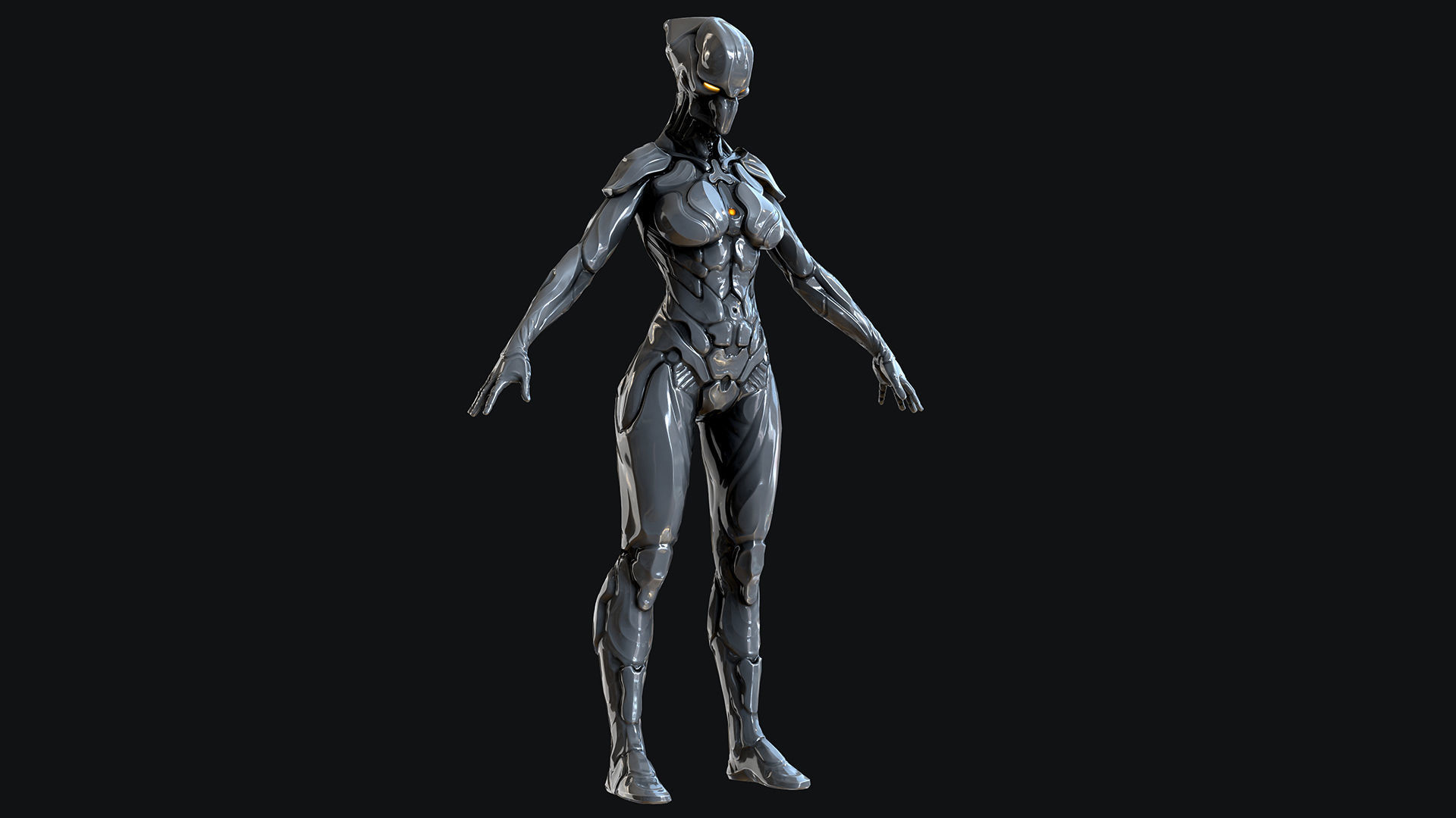 Sci-Fi Robot Low-poly 3D model_13