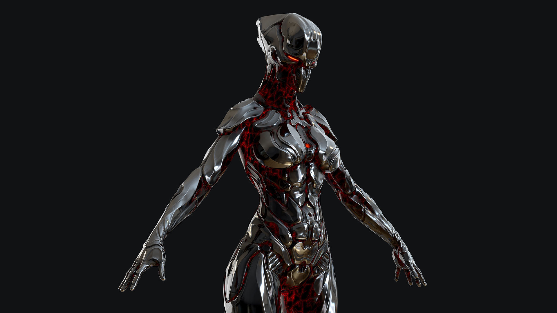 Sci-Fi Robot Low-poly 3D model_29