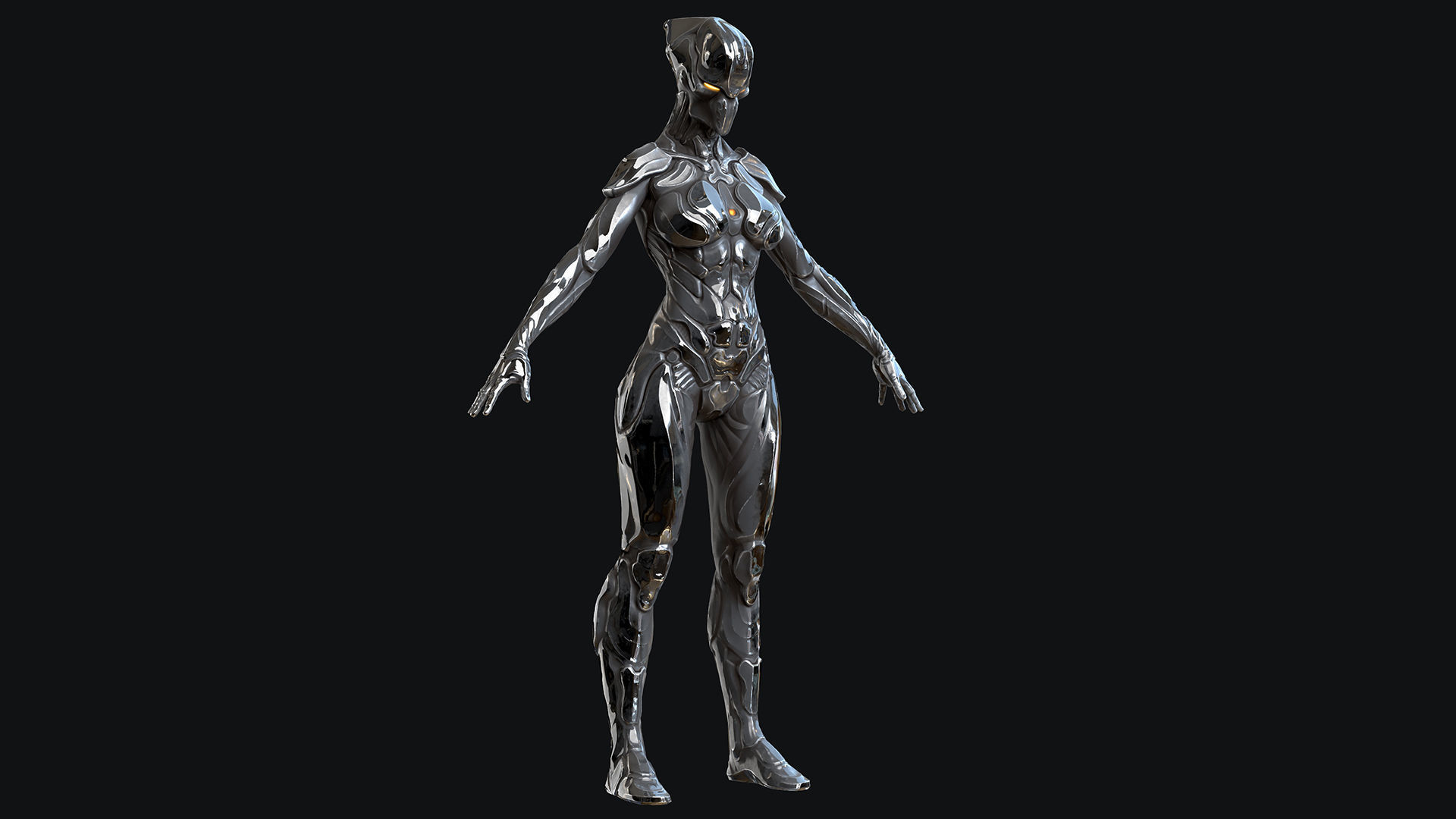 Sci-Fi Robot Low-poly 3D model_7